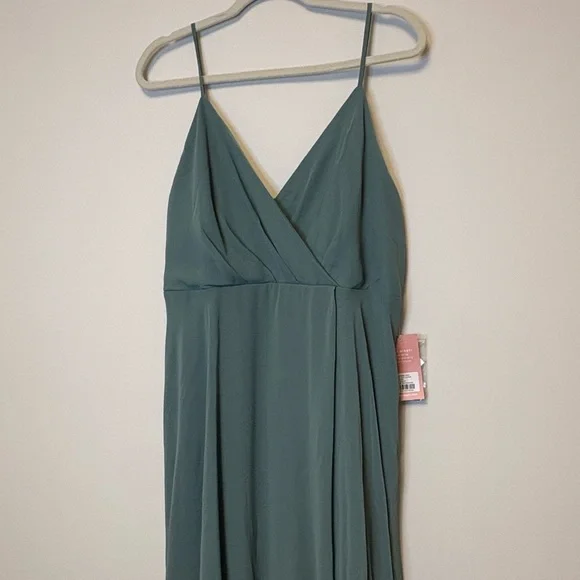 NWT Birdy Grey Kaia Sea Glass Bridesmaids Dress Green Long Chiffon XXL - Picture 6 of 15